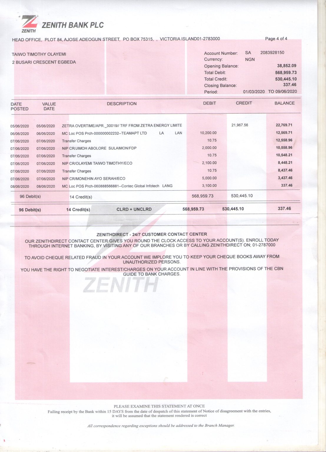 Last 3 Months Bank Statement Meaning